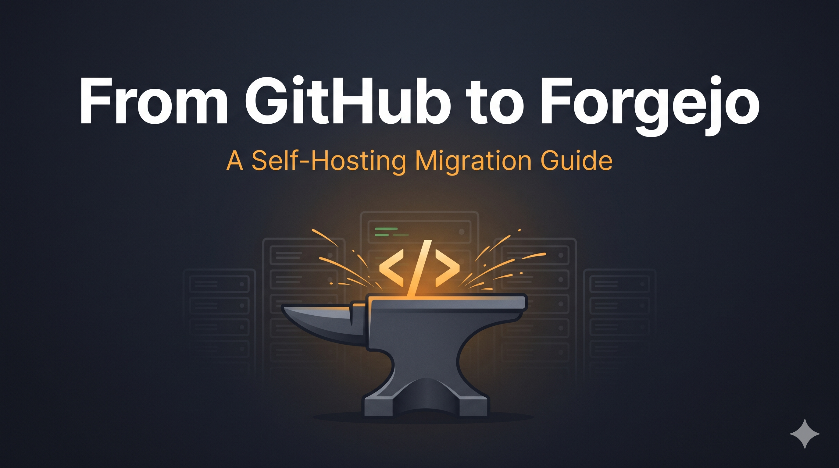 Forgejo self-hosted Git server illustration.