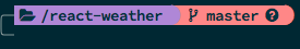 Left side of terminal prompt showing dirty git tree.