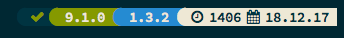 Right side of terminal prompt with NodeJS version, Yarn version, time and date.